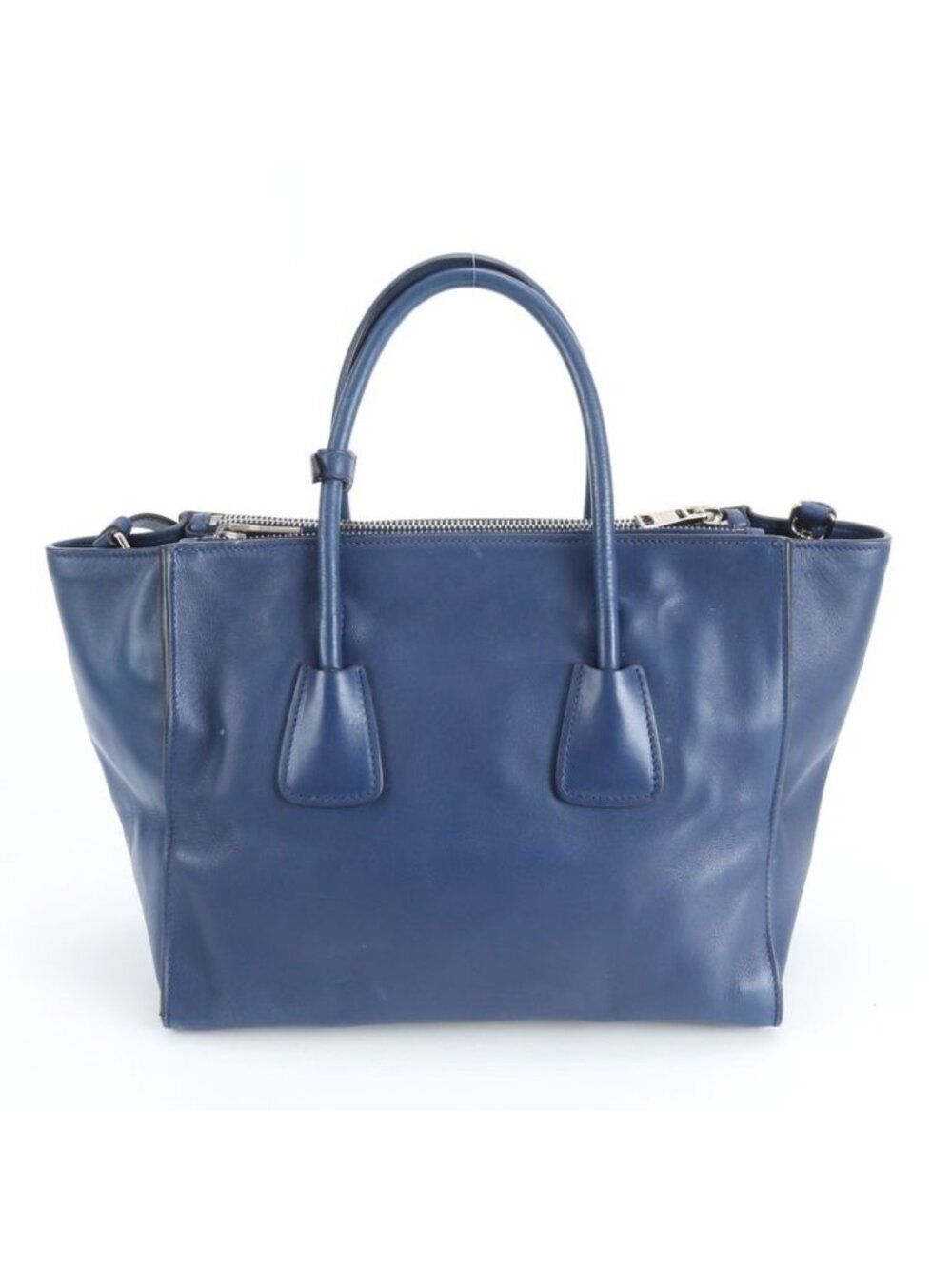 Prada Twin Pocket Triangle Logo Leather 2-Way Shoulder Bag Crossbody - Picture 3 of 10